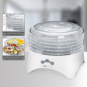 Сушарка (дегідратор) для грибів, овочів, фруктів Clatronic DR 3525 300 вт. Діаметр 30 см.