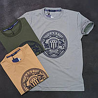 Мужская стильная брендовая футболка GANT разных цветов с принтом