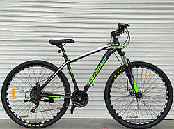 Спортивний велосипед ТopRider 29 дюймів "611" салатовивий підніжка крила насос дзвінок