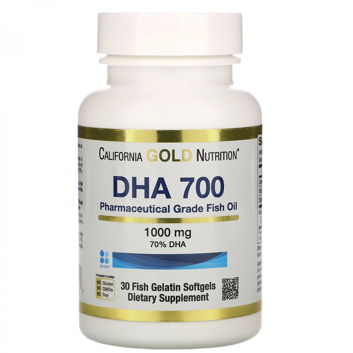 Риб'ячий жир ДКГ 700 California Gold Nutrition DHA 700 Fish Oil 1000 mg 30 Fish Gelatin Softgels