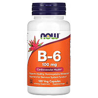 Витамины и минералы NOW Vitamin B6 100 mg, 100 вегакапсул