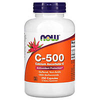 Витамины и минералы NOW Vitamin C-500 Calcium Ascorbate, 250 капсул