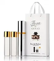 Мини-духи с фeрoмонами женские Gucci Flora by Gucci 3x15 ml