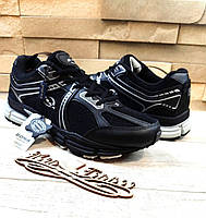 Кроссовки BONA чёрные ;кожа+сквозная сетка; дышащие; размеры:45.