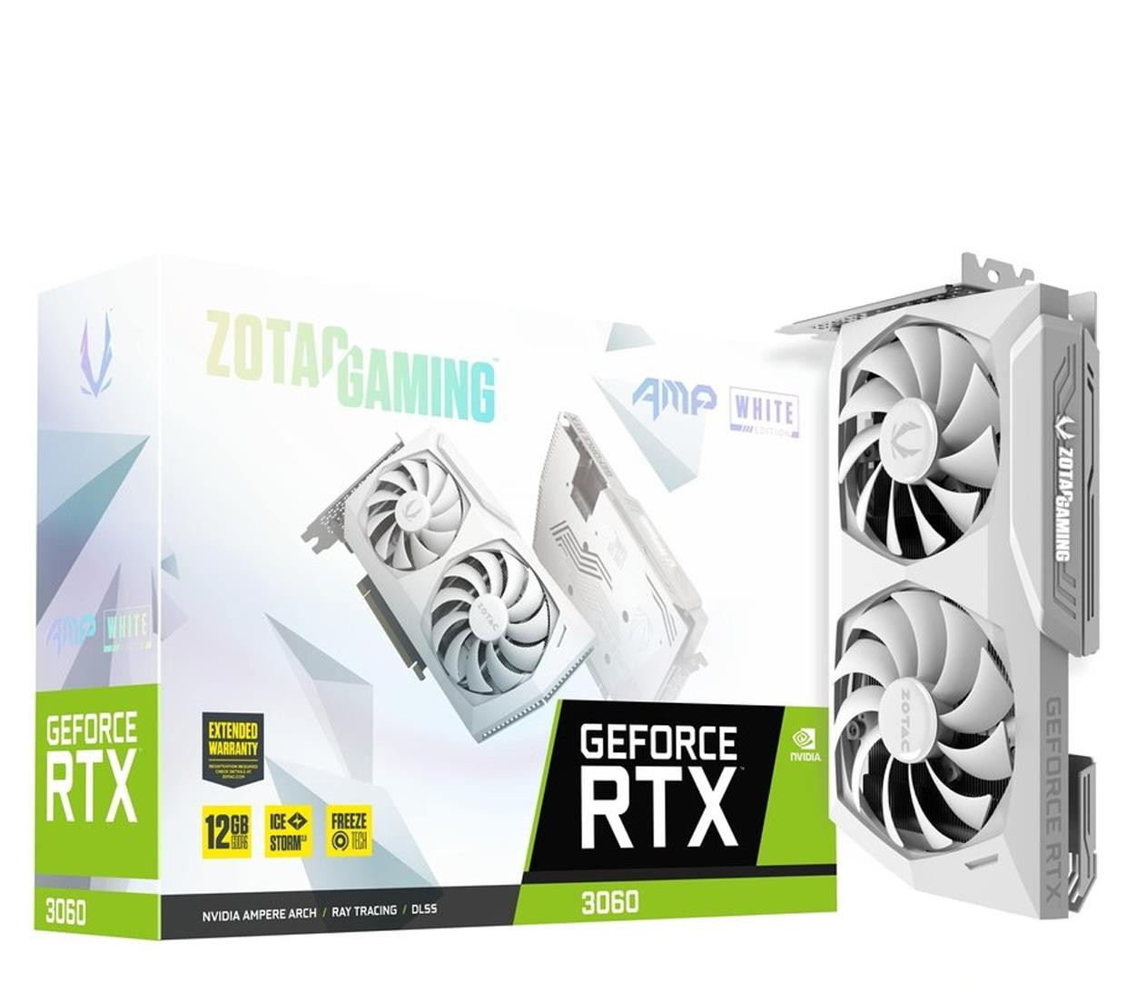 Відеокарта Zotac Gaming GeForce RTX 3060 AMP White Edition (ZT-A30600F-10P), фото 1
