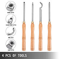 VEVOR Набор стамесок, диаметр стержня 12 мм, стамеска по дереву из 4 предметов, стамеска с деревянной ручкой,