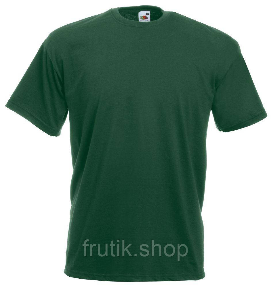 Темно зелена чоловічий Футболка класична Fruit of the loom Valueweight S