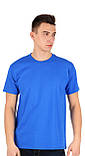 Яскраво синя чоловіча футболка класична Fruit of the loom Valueweight електрик, фото 5