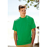 Яскраво-зелена Чоловіча футболка класична Fruit of the loom Valueweight зелений, фото 6