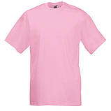 Світло рожева чоловіча футболка класична Fruit of the loom Valueweight базова однотонна пудра унісекс, фото 3
