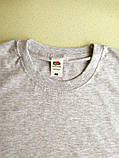 Світло сіра чоловіча футболка класична Fruit of the loom Valueweight сіро-лілова, фото 4