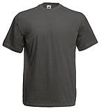 Графіт Чоловіча Футболка класична Fruit of the loom Valueweight базова темно сіра S, фото 3