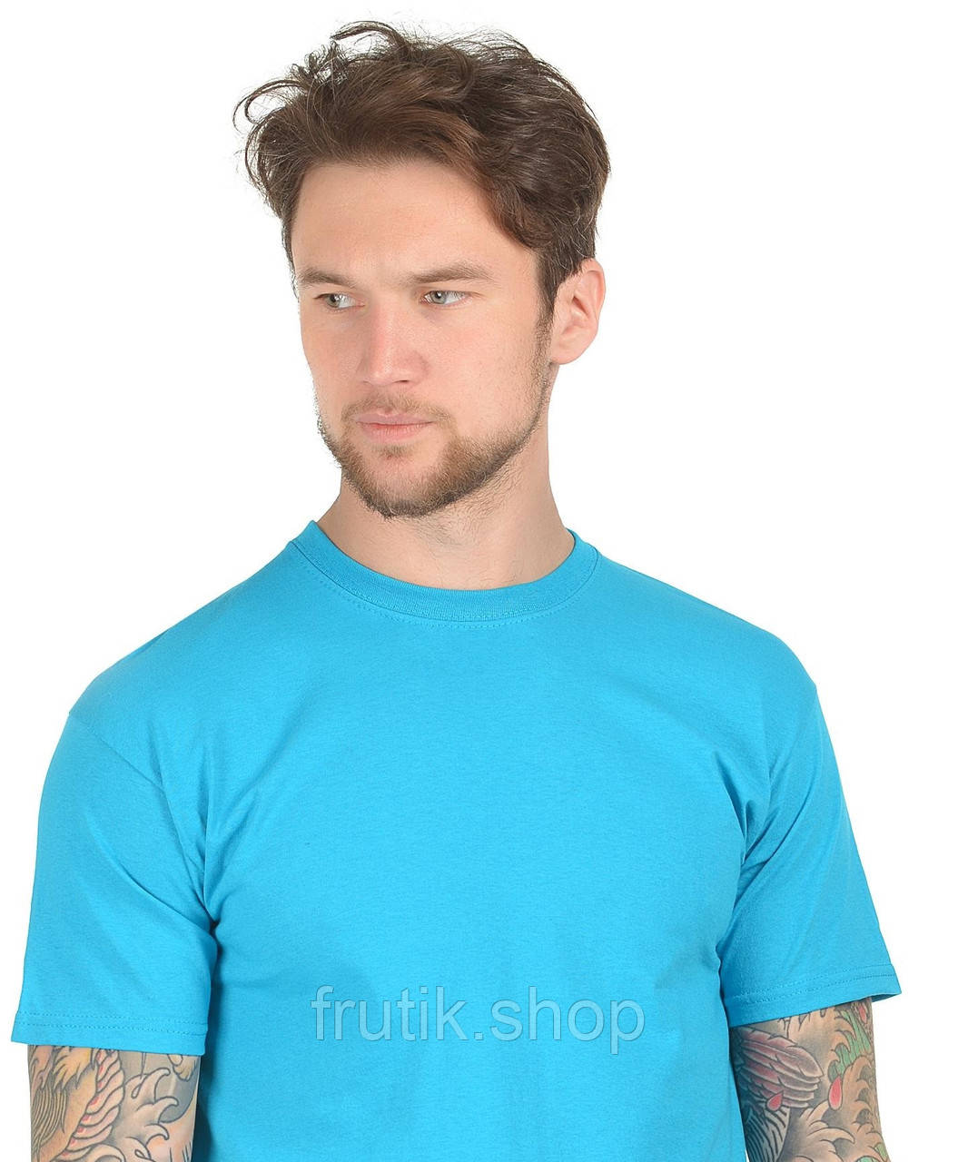 Ультрамарин Мужська Футболка класична Fruit of the loom Valueweight бірузовий S