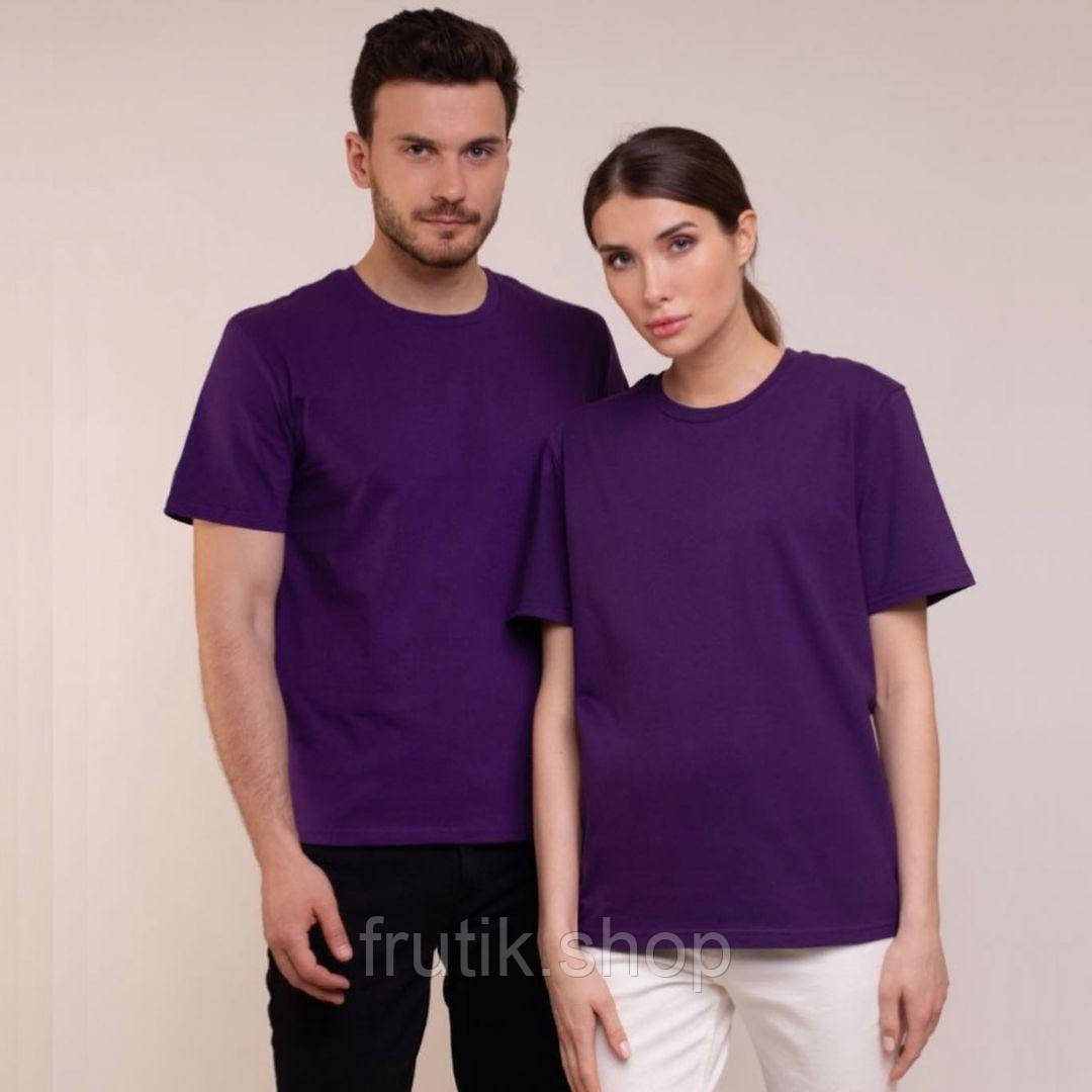 Фіолетова💜 базова унісекс футболка оверсайз fruit of the loom Valuweight purple S