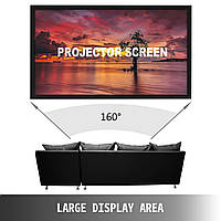 Экран проектора VEVOR 257 см x 150 см, размер проекционного экрана по диагонали 279 см, потолочное крепление