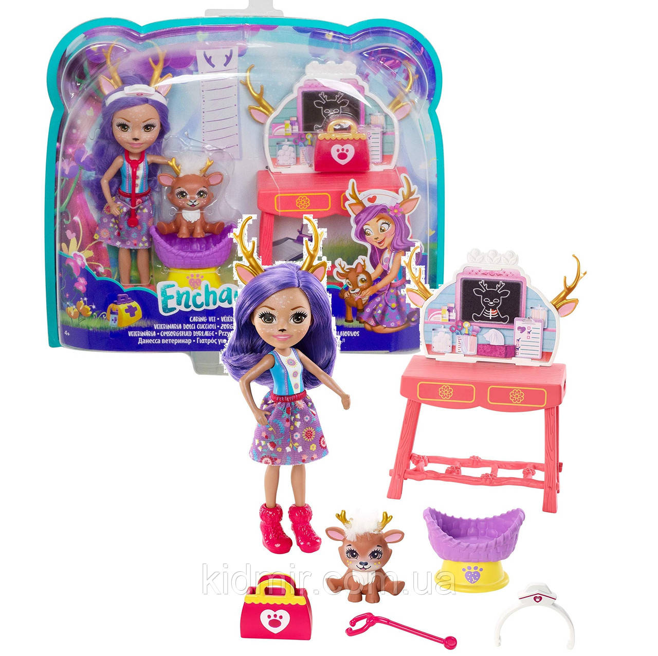 Enchantimals GBX04 Набір Ветеринарна клініка і лялька Олень Данесса, фото 1