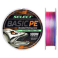 Шнур Select Basic PE 100m (разноцв.) 0.10mm 10lb/4.8kg