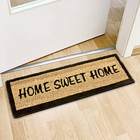 Декоративный дверной коврик с принтом "HOME SWEET HOME" из кокосового волокна, 25 x 75 см