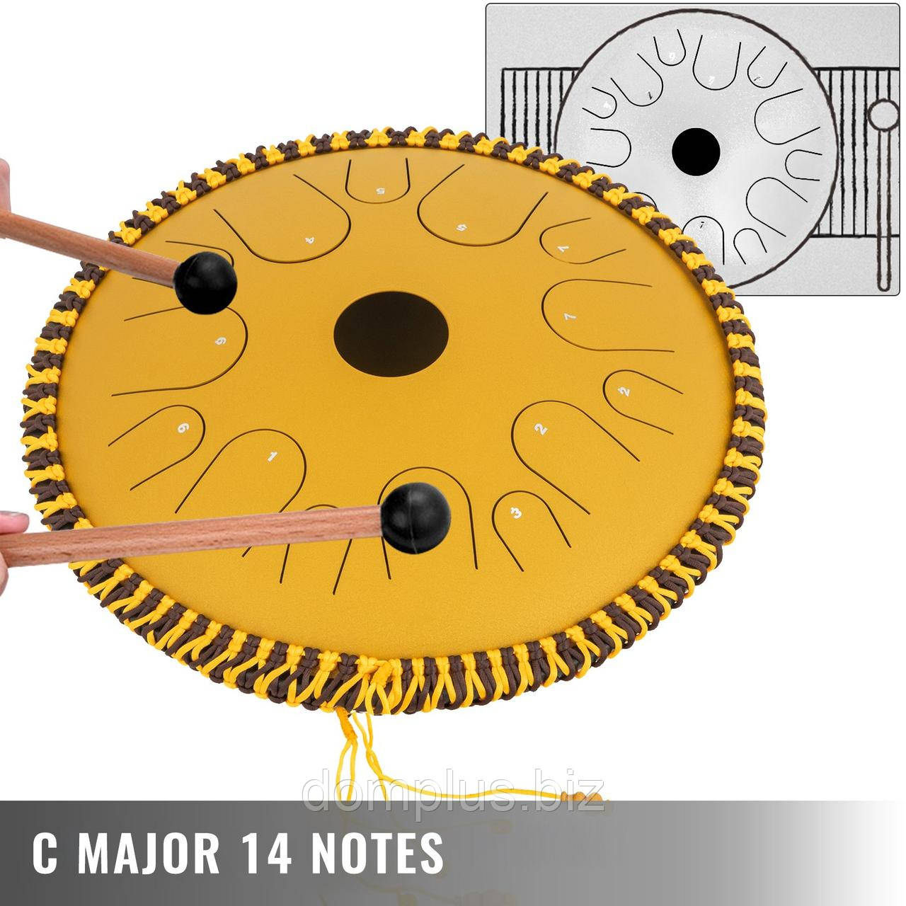 Купить VEVOR Steel Tongue Drum Hang Drum Instrument 14 Tones Hang Drum