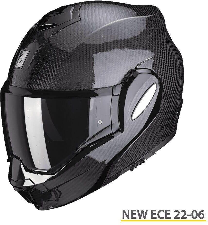 Мотошолом модуляр Scorpion EXO-tech CARBON SOLID BLACK, фото 1