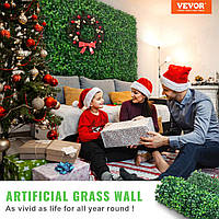 VEVOR Стена из искусственных растений 12 шт. 24 x 16 дюймов Изгородь для уединения Поддельная зеленая панель