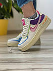 Кроссовки женские 20031, Nike Air Force 1, бежевые [ 36 ] р.(36-22,5см)