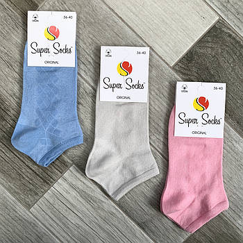 Шкарпетки жіночі бавовна сітка короткі Super Socks, арт 017, розмір 36-40, асорті, 017