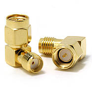 Кутовий перехідник SMA Male - SMA Female 90°, Г-подібний адаптер для подовжувача антени роутера, модему, фото 2