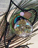 Кольє-кулон із рожевим кварцем із зображеннями триєдинства від студії www.LadyStyle.Biz, фото 4
