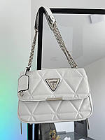 Женская сумка клатч Guess Zippy White (белая) art000049 подарочная красивая сумочка на длинной цепочке
