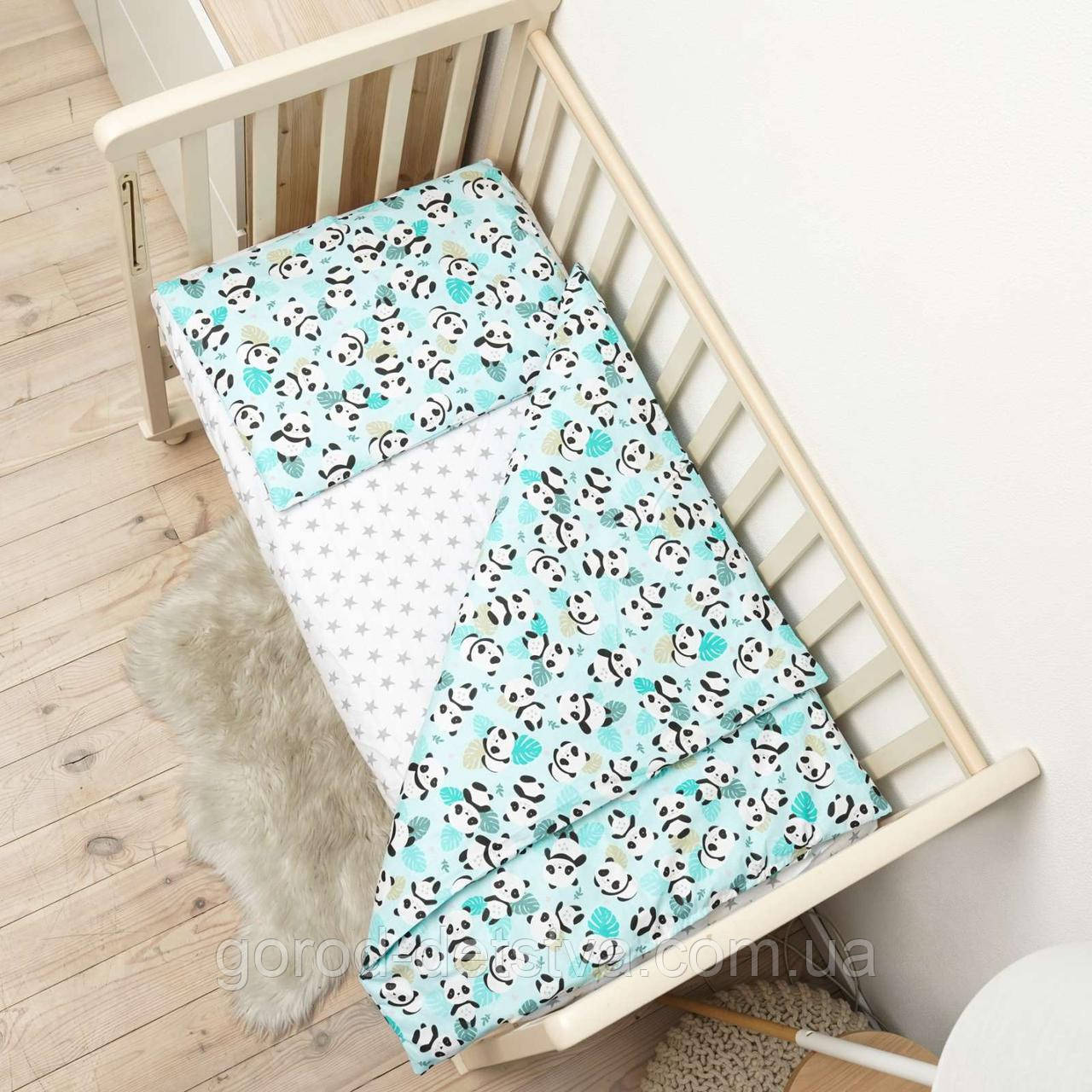 Комплект постільної білизни Qvatro Gold в дитяче ліжечко 120*60 см наволочка підковдра простирадло, фото 1