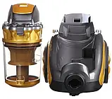 Потужний контейнерний пилосос DOMOTEC -4408MS-3600W Turbo Brush Без мішка, об'єм пилозбірника 4 л Жовтий, фото 4