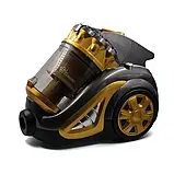 Потужний контейнерний пилосос DOMOTEC -4408MS-3600W Turbo Brush Без мішка, об'єм пилозбірника 4 л Жовтий, фото 7