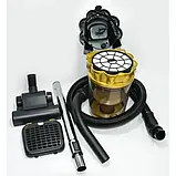 Потужний контейнерний пилосос DOMOTEC -4408MS-3600W Turbo Brush Без мішка, об'єм пилозбірника 4 л Жовтий, фото 8