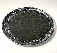 Тарелка фактурная с высоким бортом 27 см, Черная (Pro Ceramics) Снежная ночь
