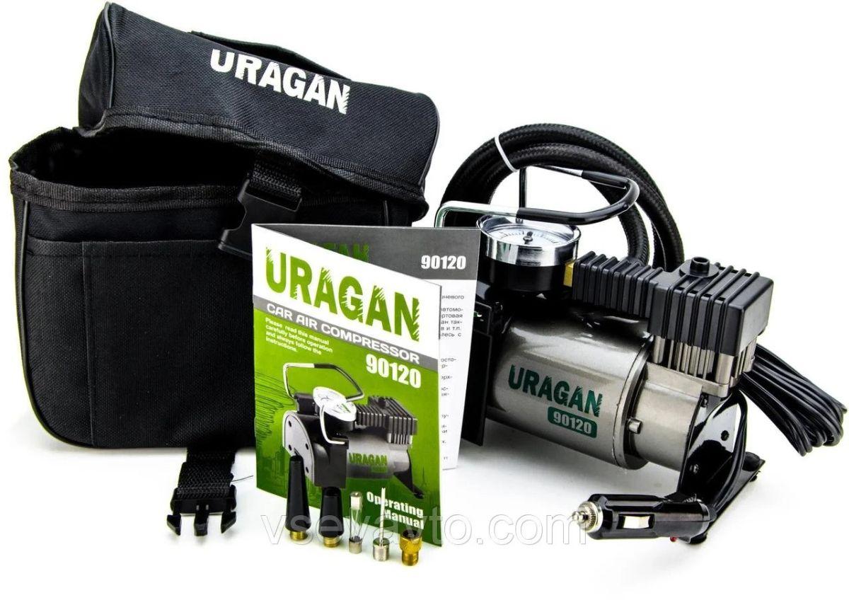 Автомобільний компресор URAGAN 12v / 14А / 37л / 170Вт / 1 м шланг (90120)