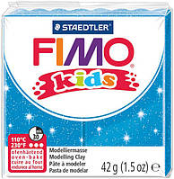 Полімерна глина Fimo kids 42 г. З блискітками Блакитна, (8030-312)
