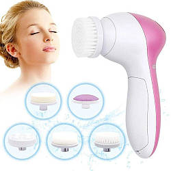 Масажер для обличчя 5в1, від батарейок, Beauty Care Massager AE-878 / Електричний ручний масажер для чищення обличчя