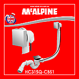 Сифон для ванни автомат квадратний преміум хромований HC31SQ-CBS1 McAlpine, фото 6