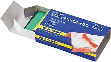 Скоби Buromax №10 1000 шт. Різнокольорові (BM.4421)