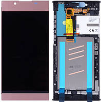 Дисплей модуль тачскрин Sony G3311 Xperia L1/G3312/G3313 розовый оригинал в рамке