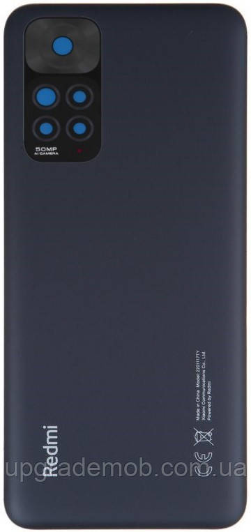 Задня кришка Xiaomi Redmi Note 11S 4G /Redmi Note 11 сіра Graphite Gray оригінал + скло камери 108MP