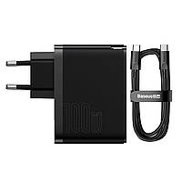 Зарядное устройство Baseus GaN3 Pro Fast Charger C+U 100W Cable Type-C 100W 20V/5A 1m Black CCGP090201