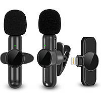 Двойной беспроводной петличный Lightning микрофон Savetek P28-2 для iPhone, iPad, Macbook, 2.4 ГГц