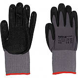 Рукавиці робочі нейлонові YATO чорно-сірі, розмір 8 (YT-74757), фото 2