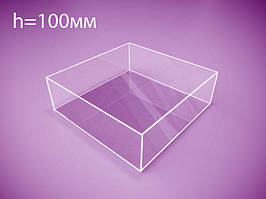 Коробка, контейнер з оргскла 200х200х100 мм (Товщина акрилу: 3 мм;  Тип: Герметична;)