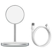 БЗП Baseus Swan Magnetic Desktop Bracket Wireless Charger(suit for IP12) White