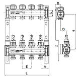 Колектор з витратоміром та термостатичними клапанами Roho R804-02 - 1"х 2 вих. (RO0034), фото 2