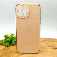 Матовый стеклянный чехол Glass case для iPhone 13 Pro Max Gold