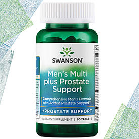 Для простати Swanson Men's Multi plus Prostate Support with Iron (з Залізом) 90 таблеток